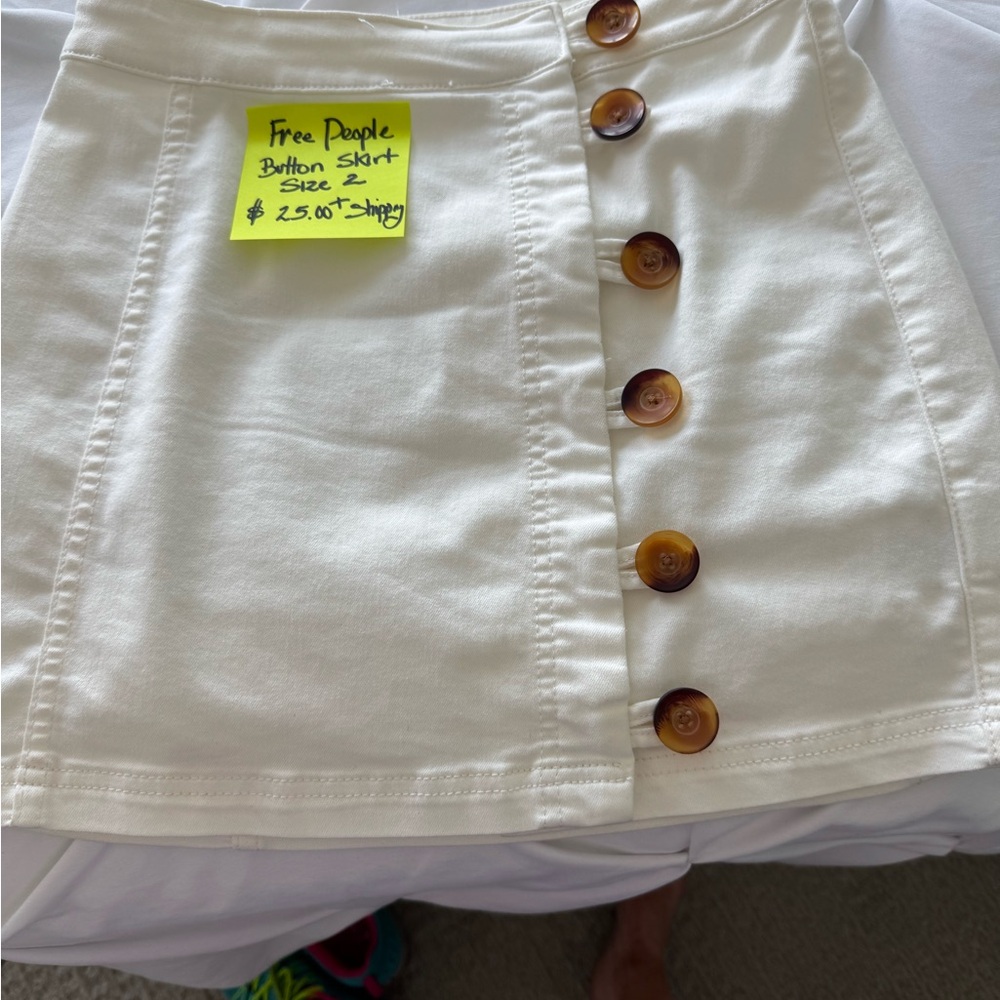 Free People White Pencil Mini Skirt Casual